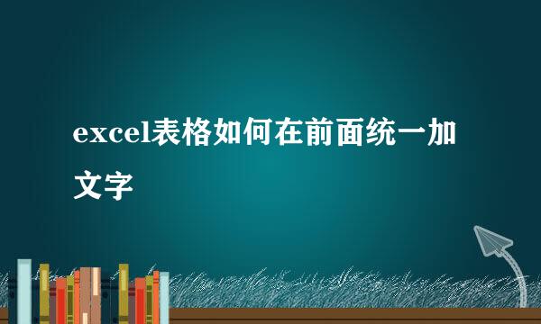 excel表格如何在前面统一加文字