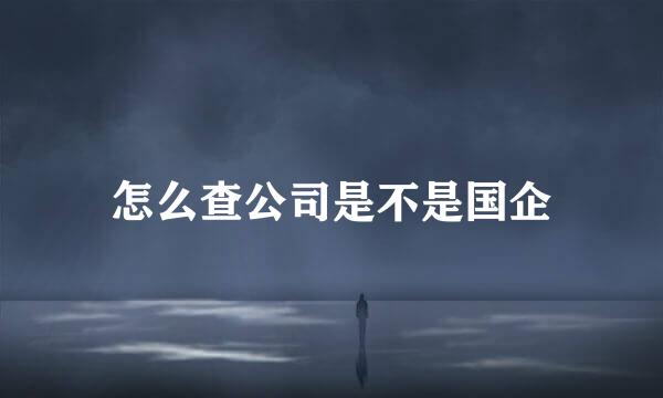 怎么查公司是不是国企