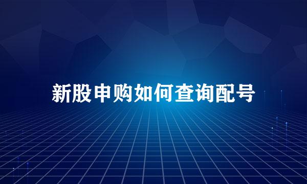 新股申购如何查询配号