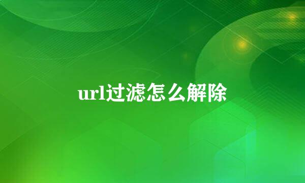 url过滤怎么解除