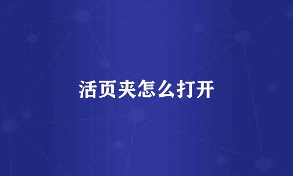 活页夹怎么打开