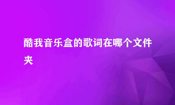 酷我音乐盒的歌词在哪个文件夹