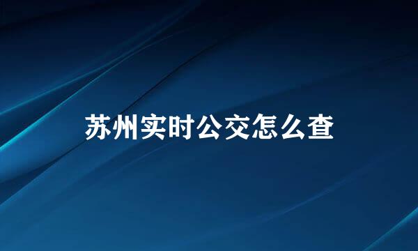 苏州实时公交怎么查