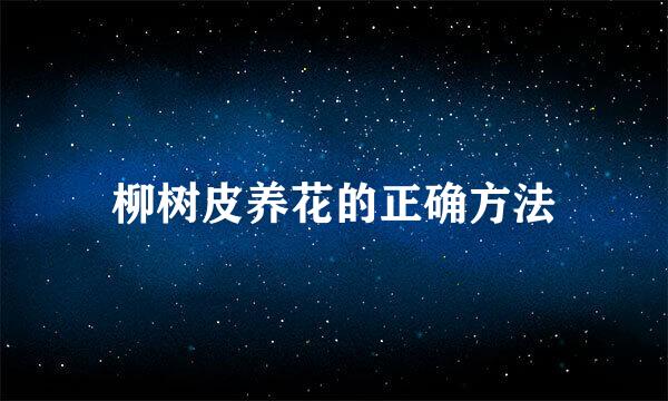 柳树皮养花的正确方法
