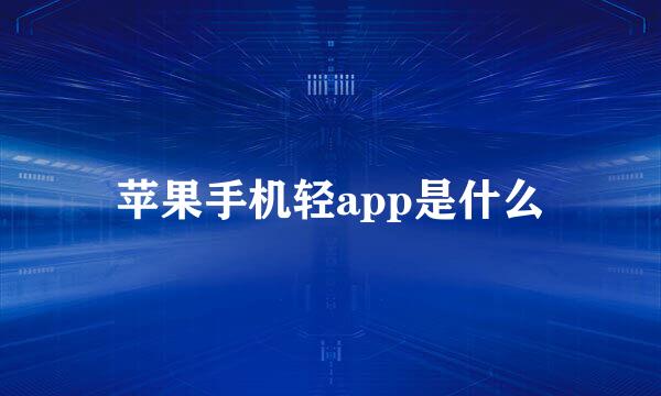 苹果手机轻app是什么