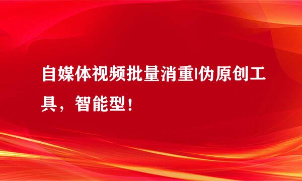 自媒体视频批量消重|伪原创工具，智能型！