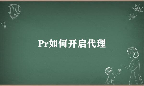 Pr如何开启代理