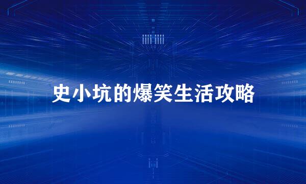 史小坑的爆笑生活攻略