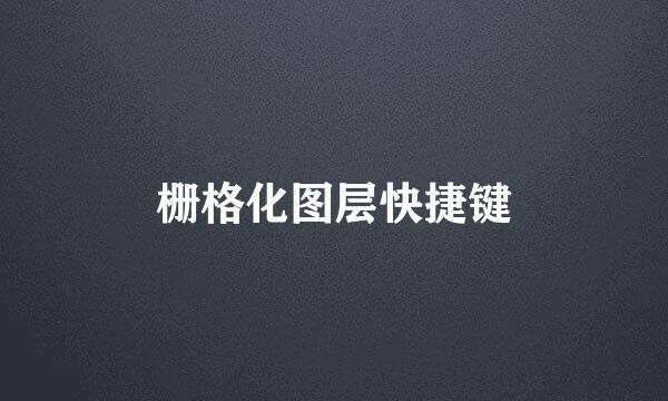 栅格化图层快捷键