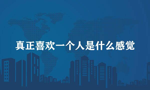 真正喜欢一个人是什么感觉