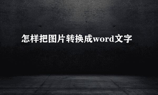 怎样把图片转换成word文字