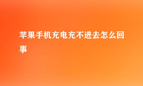 苹果手机充电充不进去怎么回事