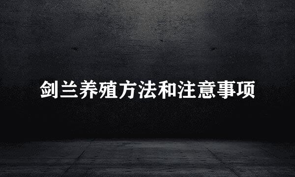 剑兰养殖方法和注意事项