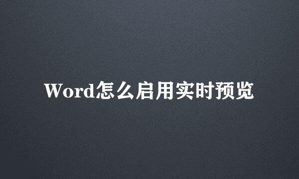 Word怎么启用实时预览