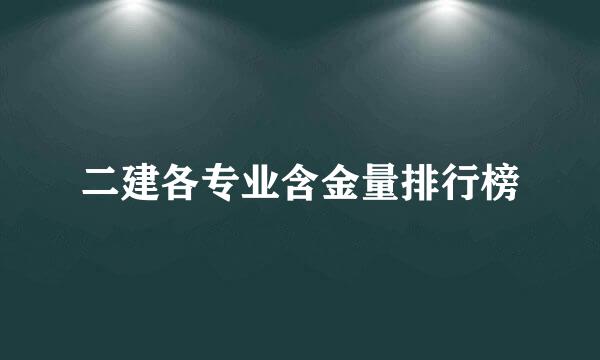 二建各专业含金量排行榜