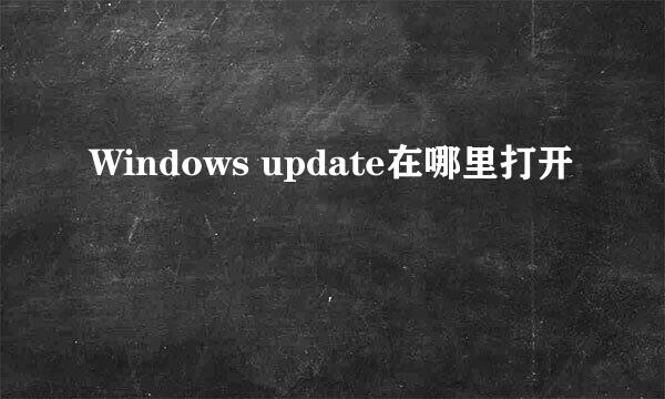 Windows update在哪里打开