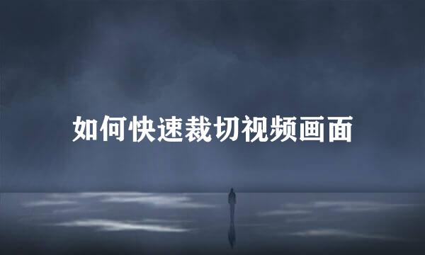 如何快速裁切视频画面