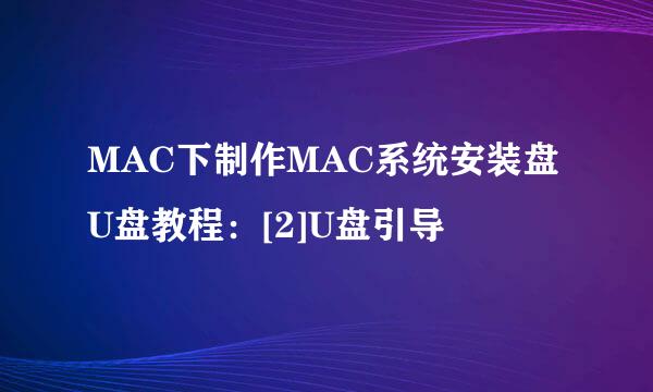 MAC下制作MAC系统安装盘U盘教程：[2]U盘引导