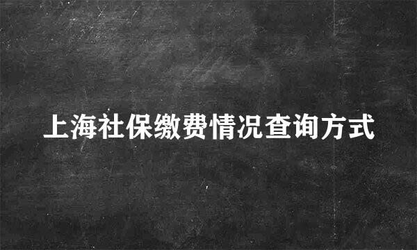 上海社保缴费情况查询方式