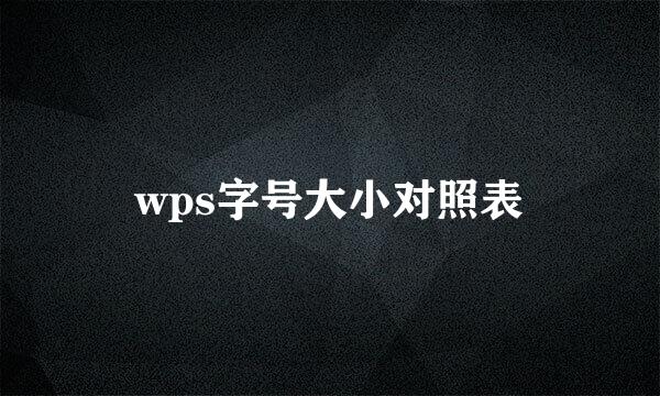 wps字号大小对照表