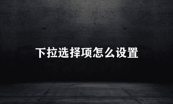 下拉选择项怎么设置