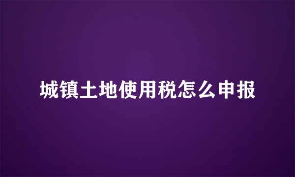 城镇土地使用税怎么申报