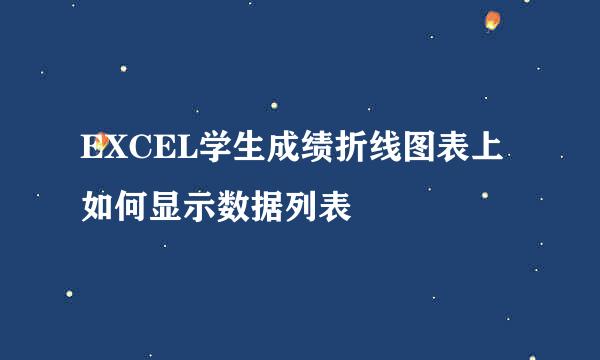 EXCEL学生成绩折线图表上如何显示数据列表