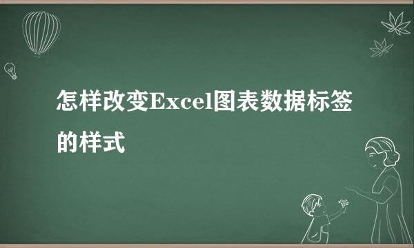 怎样改变Excel图表数据标签的样式
