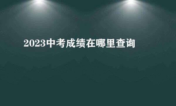 2023中考成绩在哪里查询