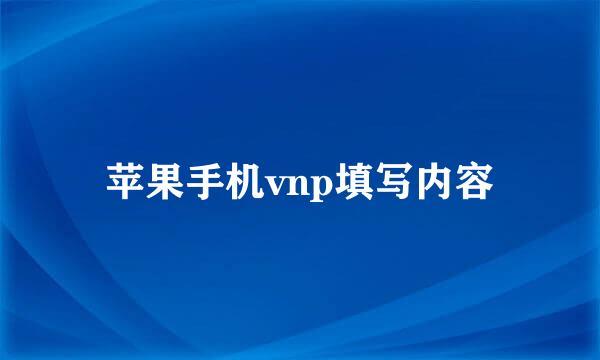 苹果手机vnp填写内容