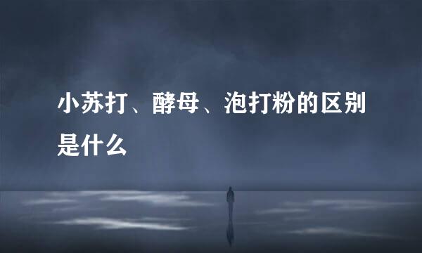 小苏打、酵母、泡打粉的区别是什么