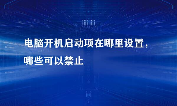 电脑开机启动项在哪里设置，哪些可以禁止