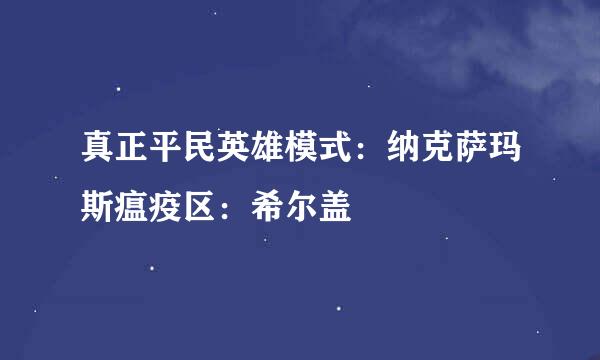 真正平民英雄模式：纳克萨玛斯瘟疫区：希尔盖