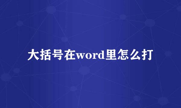 大括号在word里怎么打