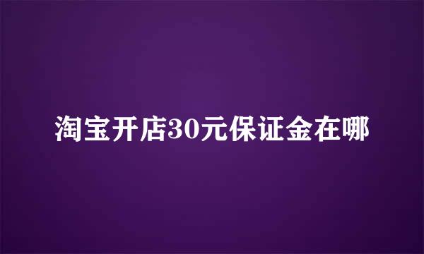 淘宝开店30元保证金在哪
