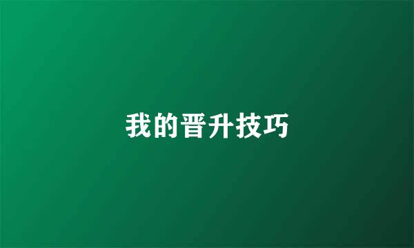 我的晋升技巧