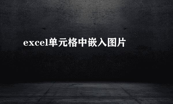 excel单元格中嵌入图片