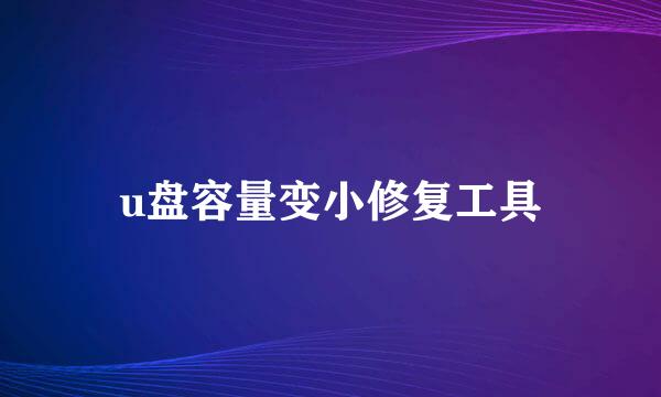u盘容量变小修复工具