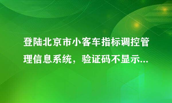 登陆北京市小客车指标调控管理信息系统，验证码不显示是怎回事，该怎么解决