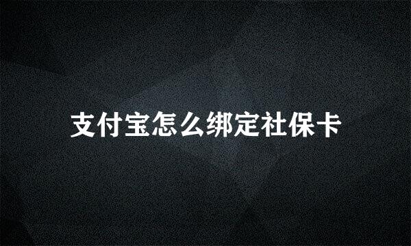 支付宝怎么绑定社保卡