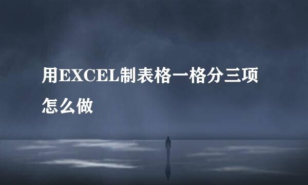 用EXCEL制表格一格分三项怎么做