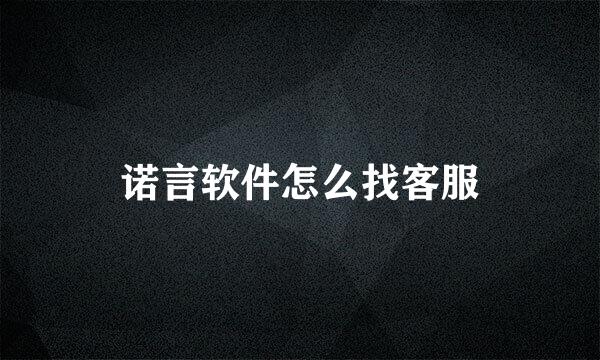 诺言软件怎么找客服