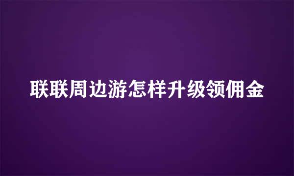 联联周边游怎样升级领佣金
