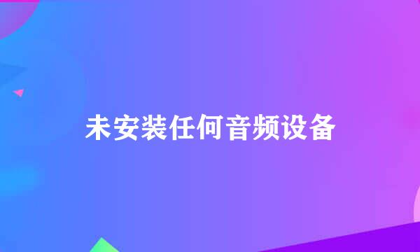未安装任何音频设备
