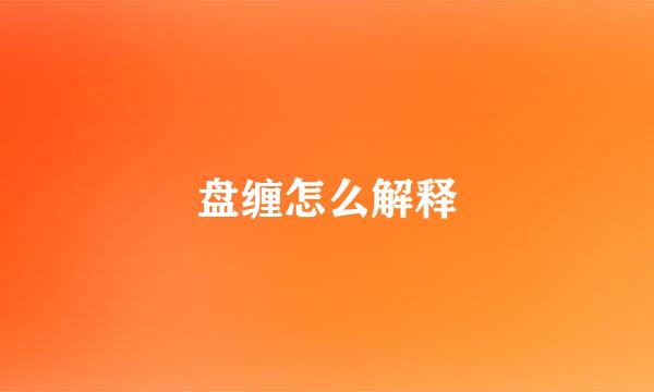 盘缠怎么解释