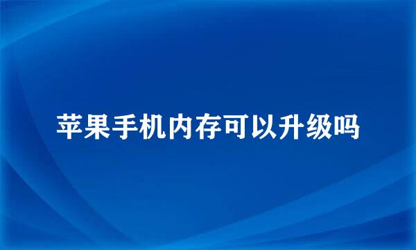 苹果手机内存可以升级吗