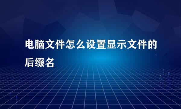 电脑文件怎么设置显示文件的后缀名