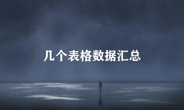 几个表格数据汇总