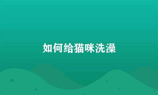 如何给猫咪洗澡
