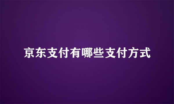 京东支付有哪些支付方式